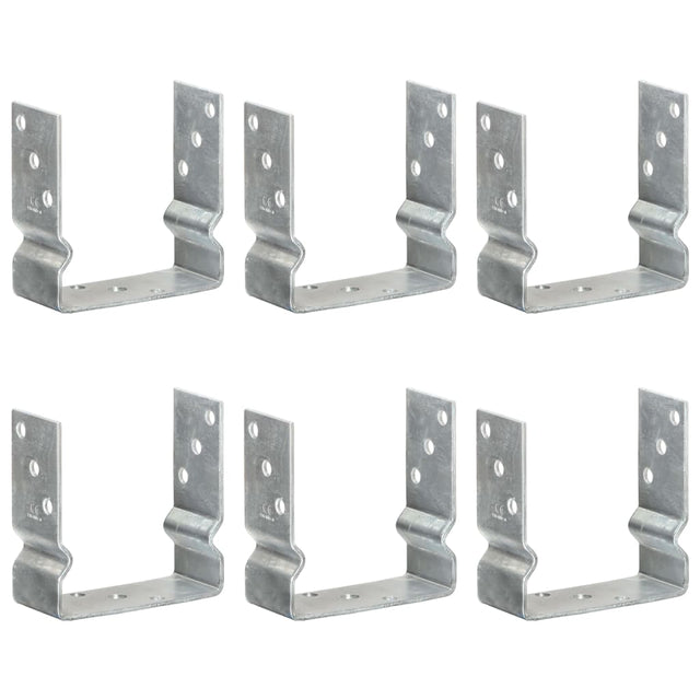Vidaxl grondankers 6 st 14x6x15 cm gegalvaniseerd staal zilverkleurig