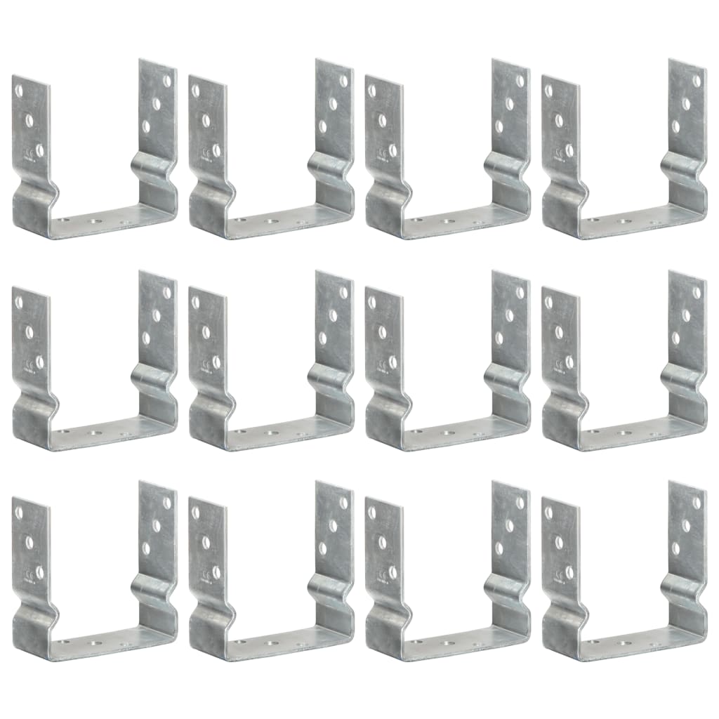 Vidaxl grondankers 12 st 14x6x15 cm gegalvaniseerd staal zilverkleurig