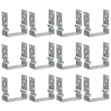 Vidaxl grondankers 12 st 14x6x15 cm gegalvaniseerd staal zilverkleurig