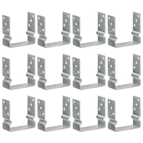Vidaxl grondankers 12 st 14x6x15 cm gegalvaniseerd staal zilverkleurig