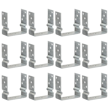 Vidaxl grondankers 12 st 14x6x15 cm gegalvaniseerd staal zilverkleurig