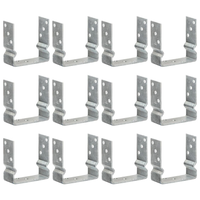 Vidaxl grondankers 12 st 14x6x15 cm gegalvaniseerd staal zilverkleurig