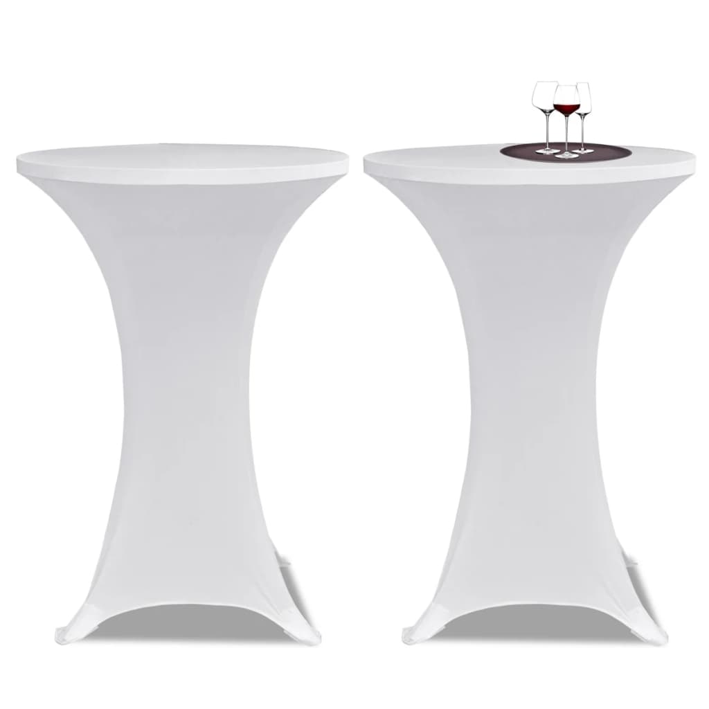 Vidaxl Cubierta de mesa de pie 4 st estiramiento Ø80 cm blanco