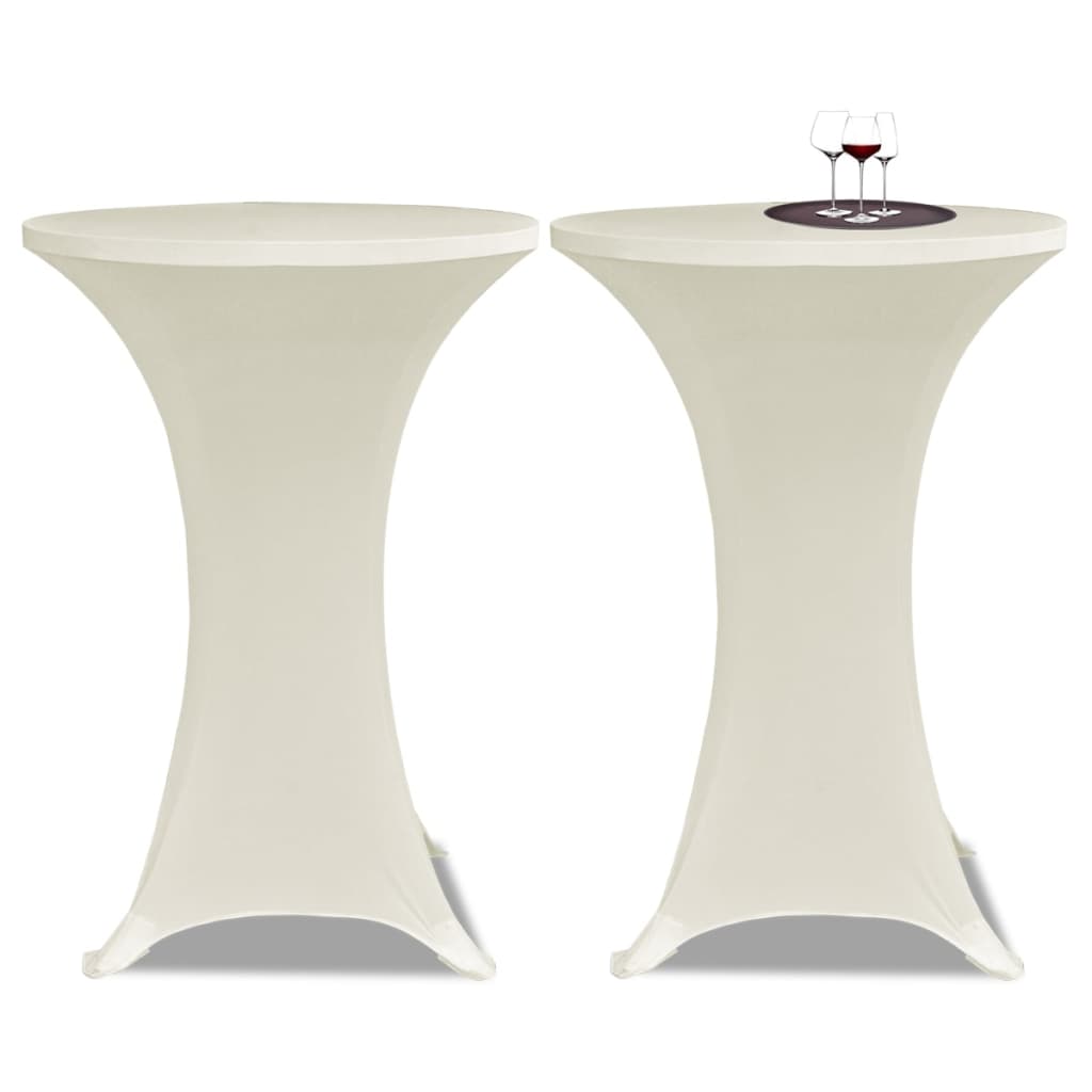 Vidaxl Table de table couvercle 4 ST stret Ø70 cm crème