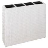 VidaXL Plantenbak verhoogd met 4 potten 2 st poly rattan wit