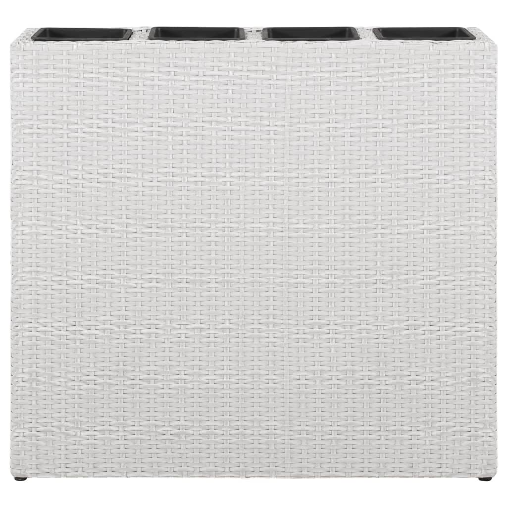 Vidaxl Planning Box Uppvuxen med 4 krukor 2 St Poly Rattan White