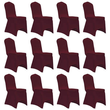 Vidaxl stoelhoezen stretch 12 st bordeauxrood