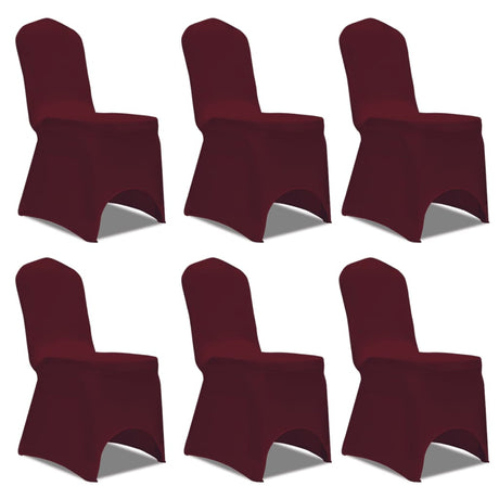 Vidaxl stoelhoezen stretch 12 st bordeauxrood