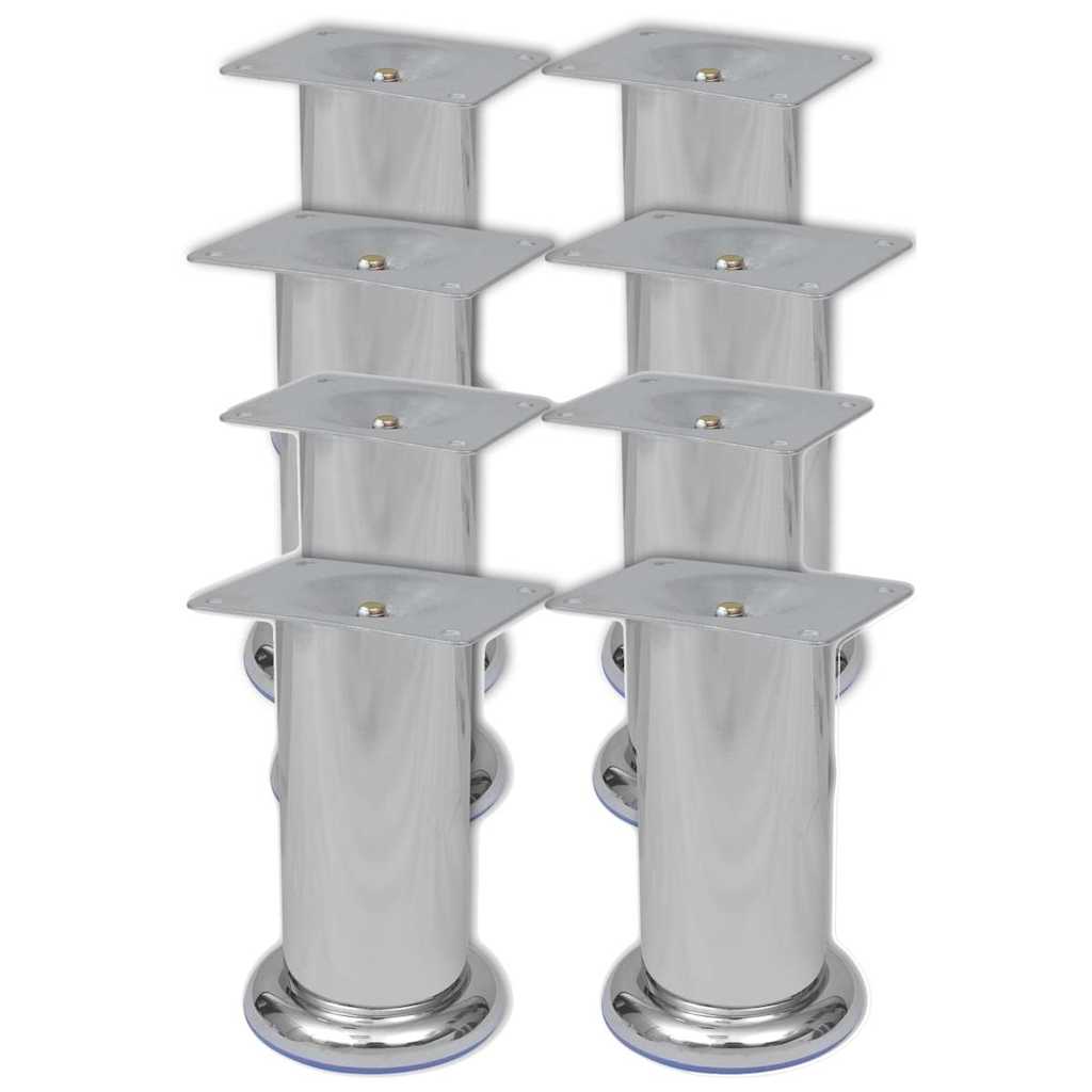 Vidaxl bankpoten rond 8 st 120 mm chroomkleurig