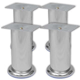 Vidaxl bankpoten rond 8 st 120 mm chroomkleurig