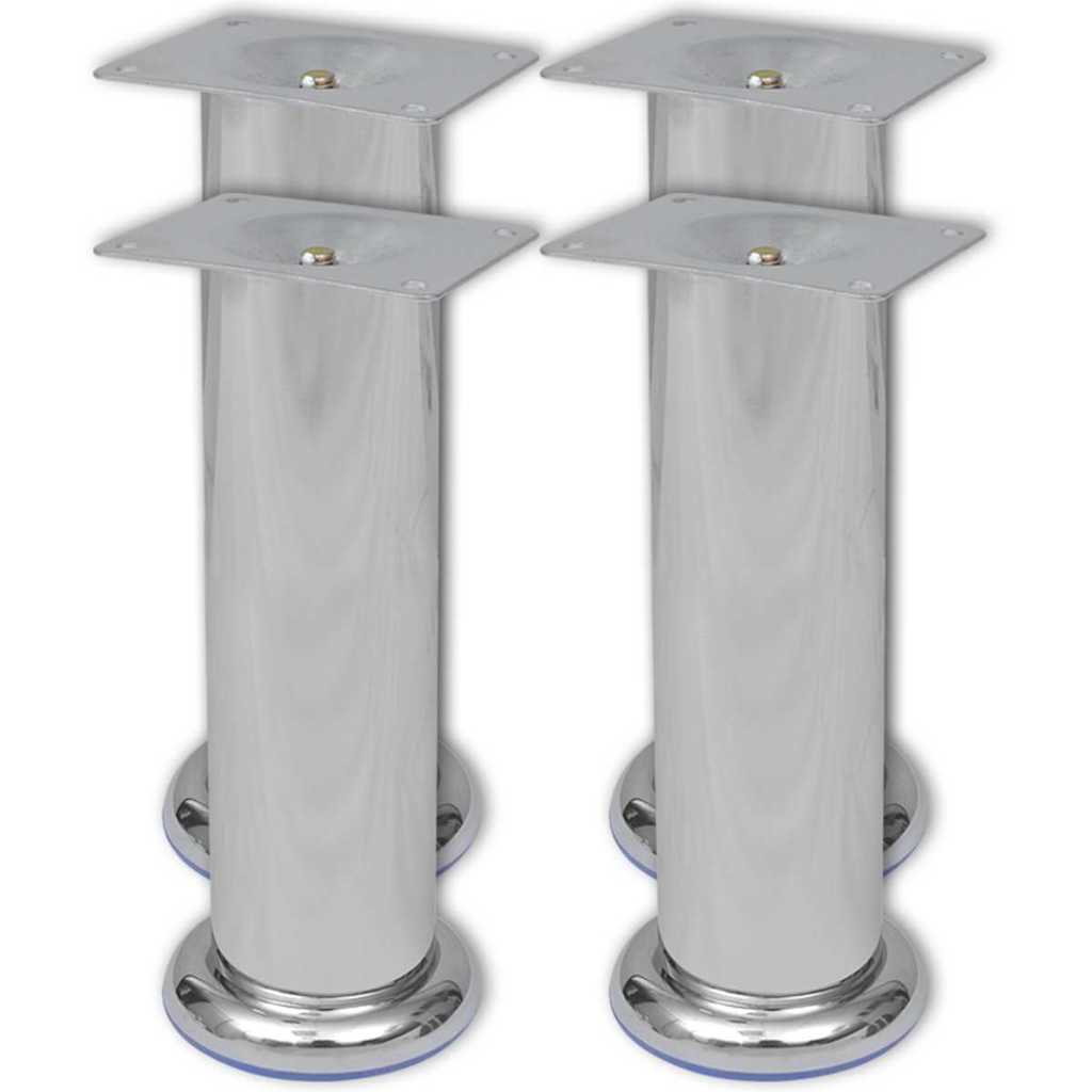 Vidaxl bankpoten rond 8 st 180 mm chroomkleurig