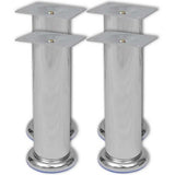 Vidaxl bankpoten rond 8 st 180 mm chroomkleurig