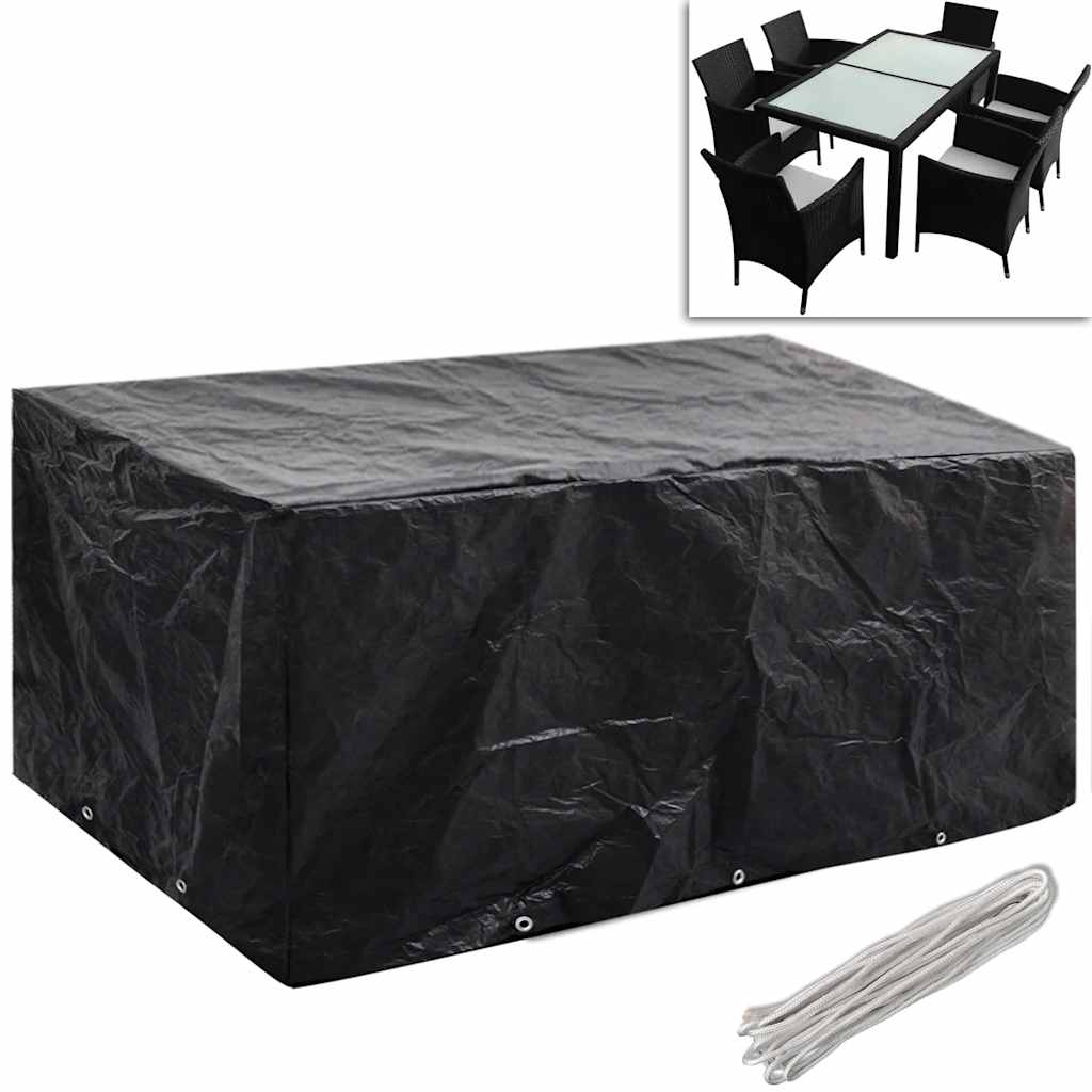 Vidaxl tuinmeubelhoezen poly rattan 2 st 6-persoons 240x140 cm
