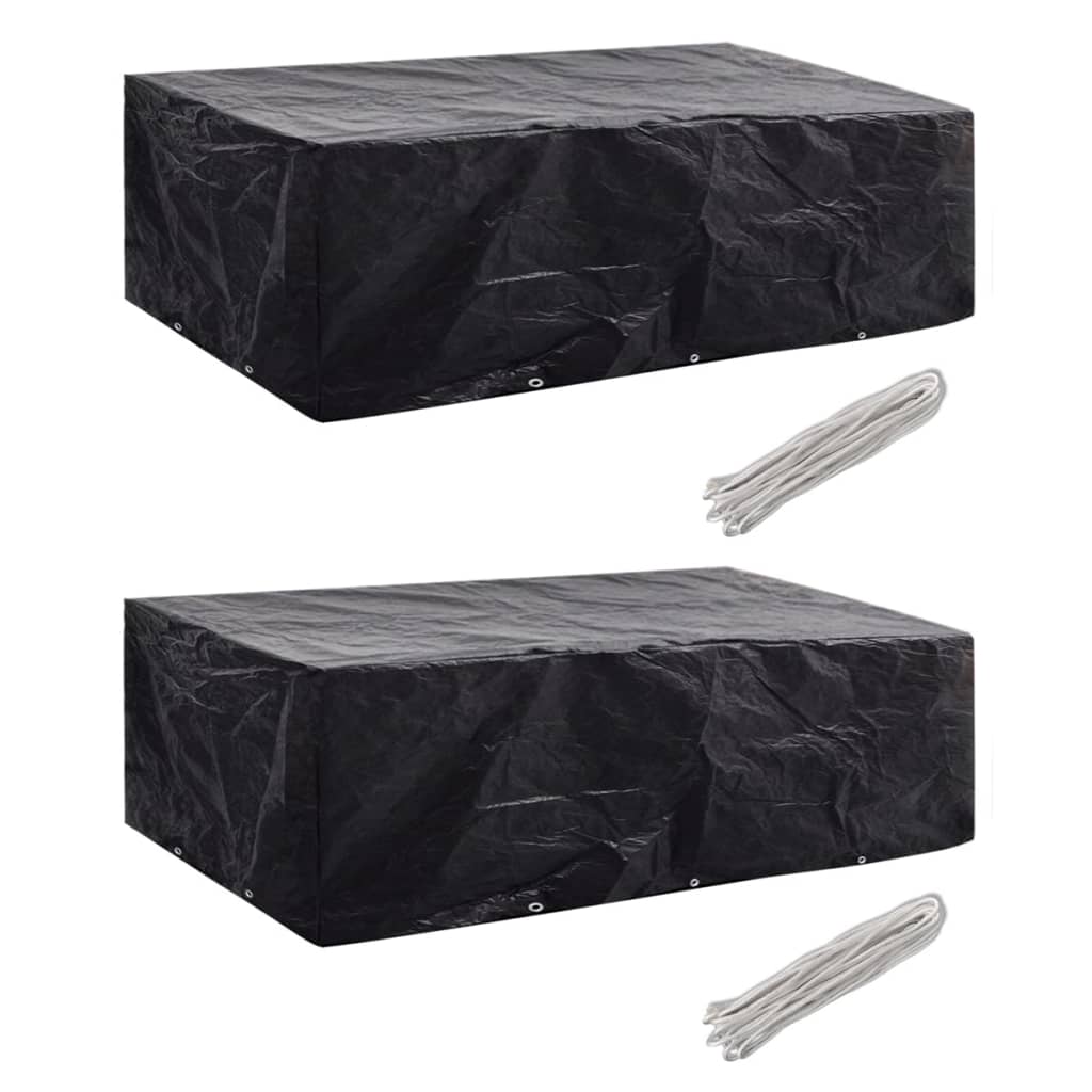 Vidaxl tuinmeubelhoezen poly rattan 2 st 8-persoons 300x140 cm