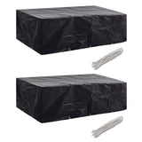 Vidaxl tuinmeubelhoezen poly rattan 2 st 8-persoons 300x140 cm