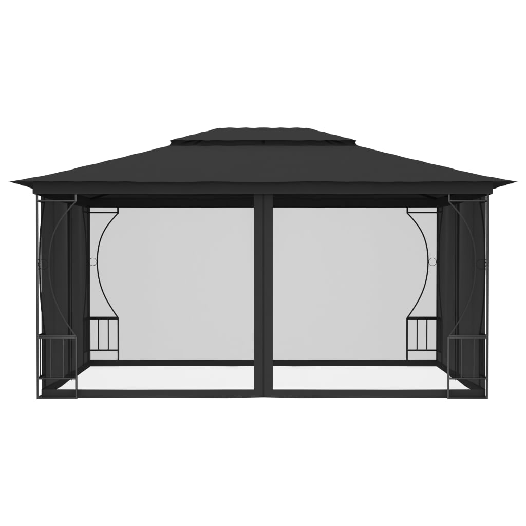 Vidaxl Arbor med garn 300x400x265 cm Anthracite -farget