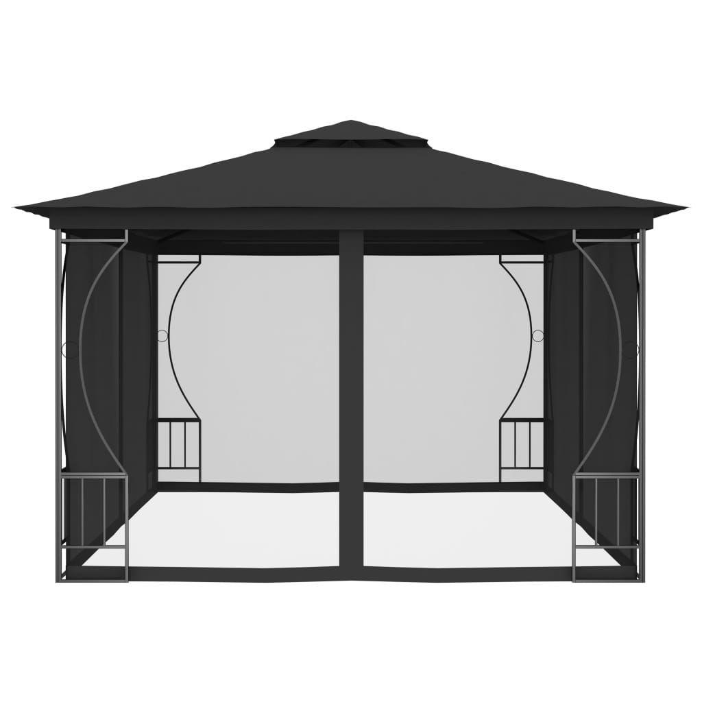 Vidaxl Arbor med garn 300x400x265 cm Anthracite -farget