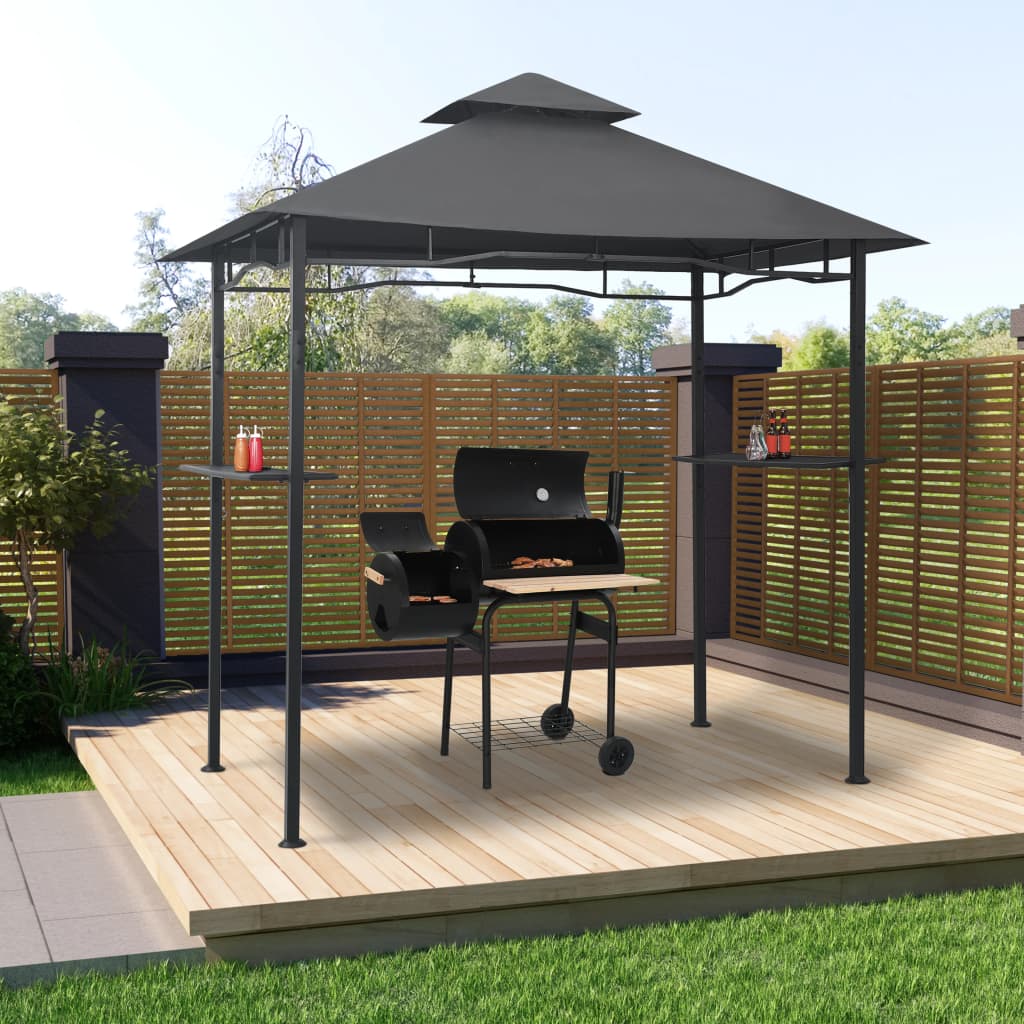 Vidaxl Barbecue Pavilion 240x150x255 cm stål Anthracite