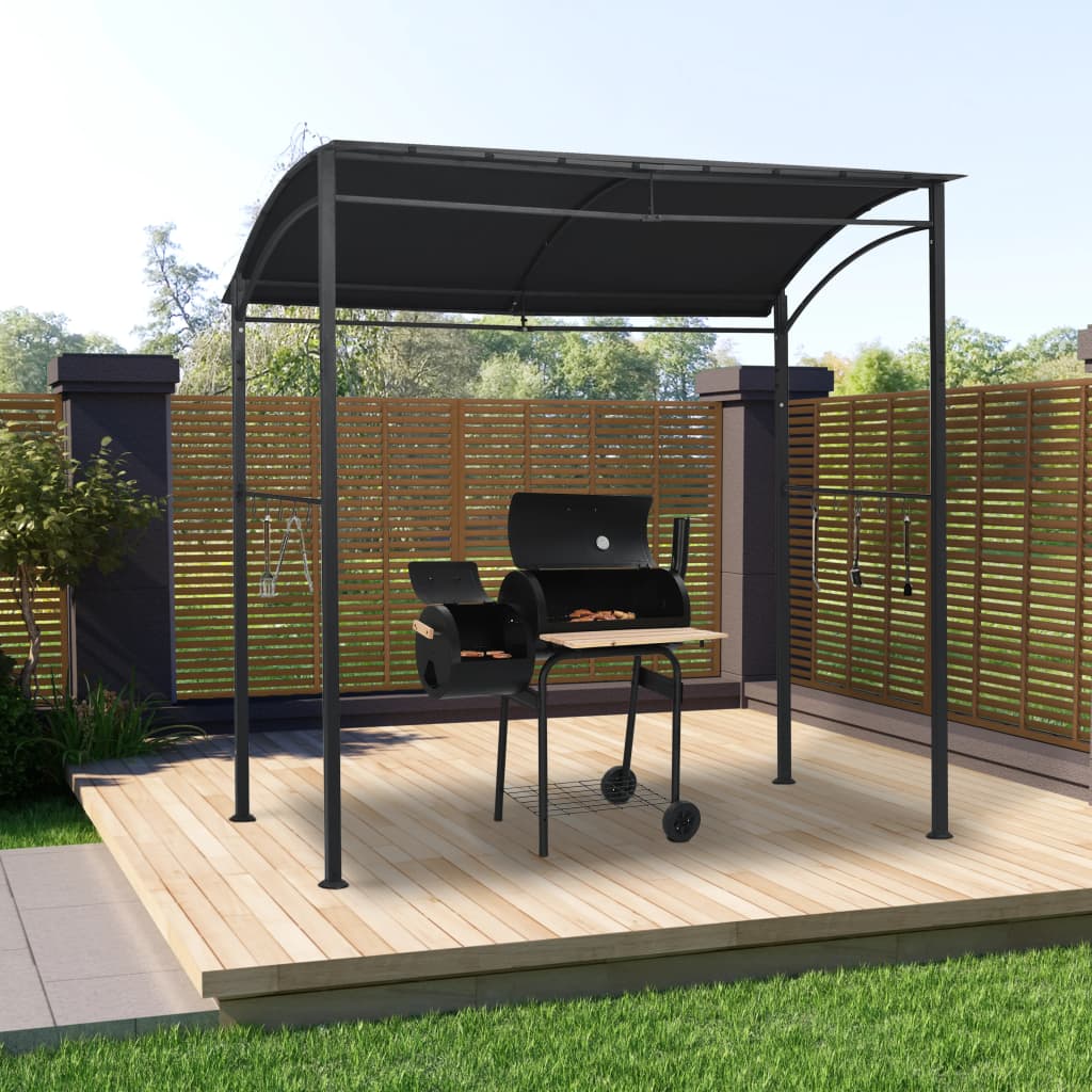 Vidaxl Barbecue Pavilion 215x150x220 cm Steel Anthracite