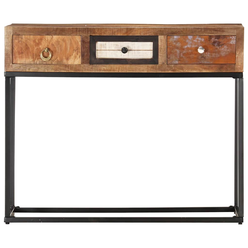 Vidaxl wandtafel 90x30x75 cm massief gerecycled hout goudkleurig