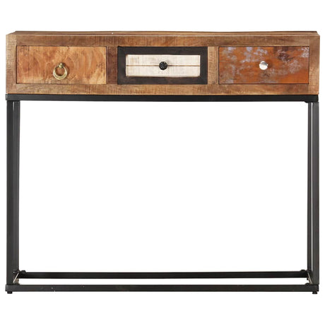Vidaxl wandtafel 90x30x75 cm massief gerecycled hout goudkleurig