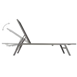 Vidaxl ligbedden 2 st met tafel staal en textileen zwart