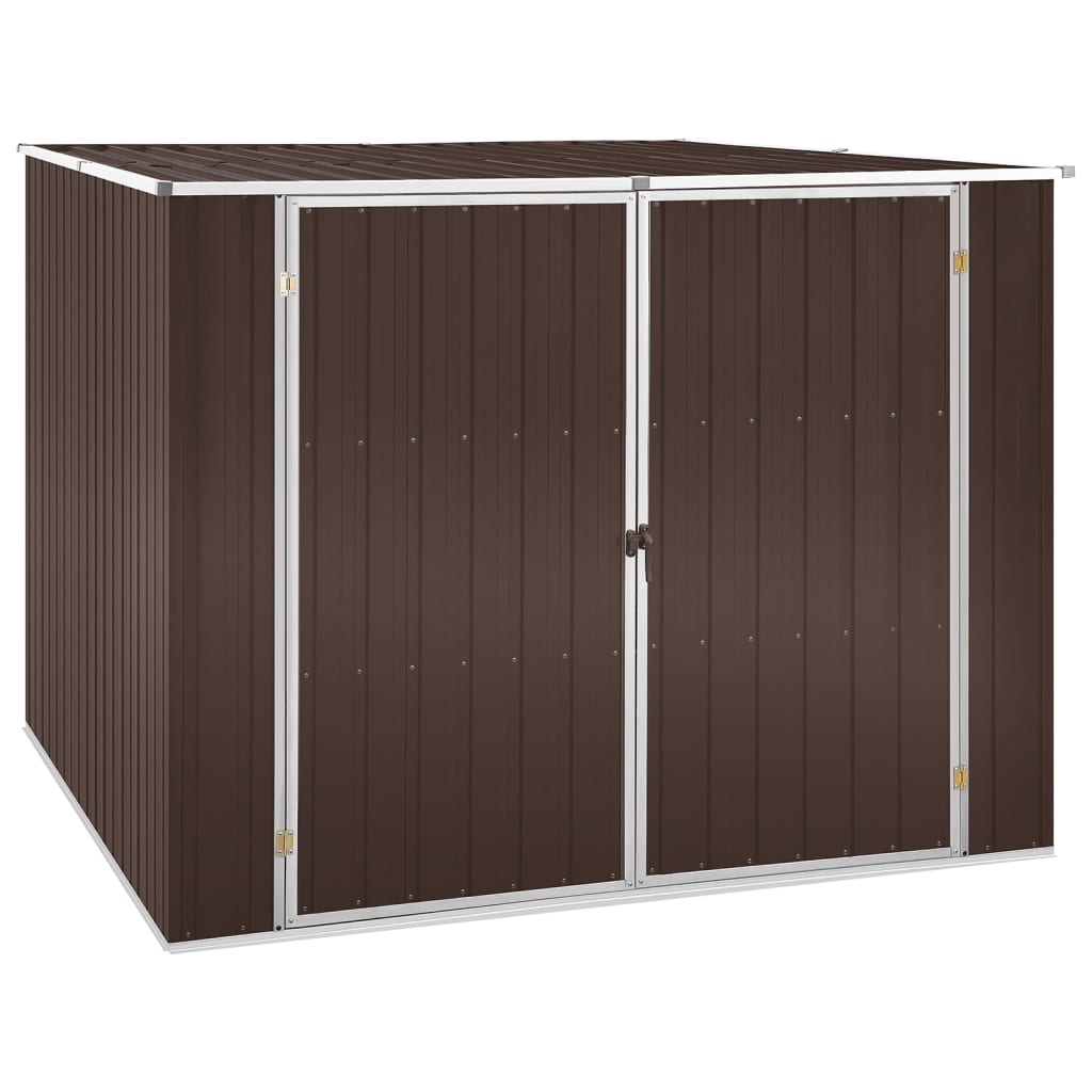 Vidaxl garden shed 195x198x159 cm galvanized steel brown