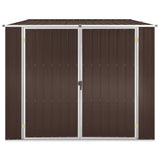 Vidaxl garden shed 195x198x159 cm galvanized steel brown