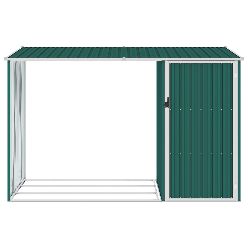 Vidaxl firewood shed 245x98x159 cm galvanized steel green