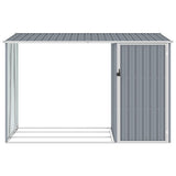 Vidaxl firewood shed 245x98x159 cm galvanized steel gray