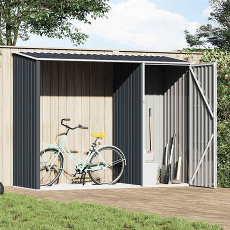 Vidaxl brandhoutschuur 245x98x159 cm gegalvaniseerd staal antraciet