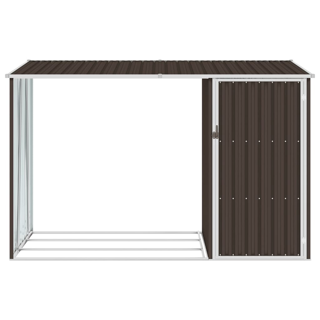 Vidaxl Firewood Shed 245x98x159 cm de acero galvanizado marrón