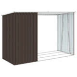 Vidaxl firewood shed 245x98x159 cm galvanized steel brown