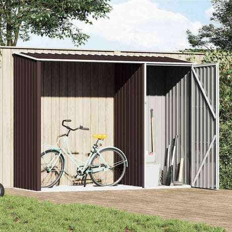 Vidaxl brandhoutschuur 245x98x159 cm gegalvaniseerd staal bruin