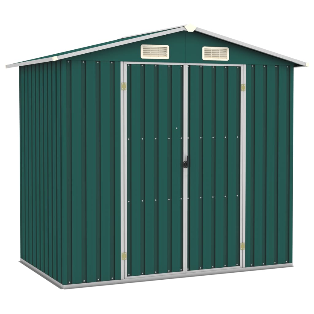 Vidaxl Garden Shed 205x129x183 cm pocinkano jekleno zeleno