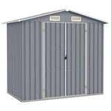 Vidaxl Garden Shed 205x129x183 cm de acero galvanizado gris