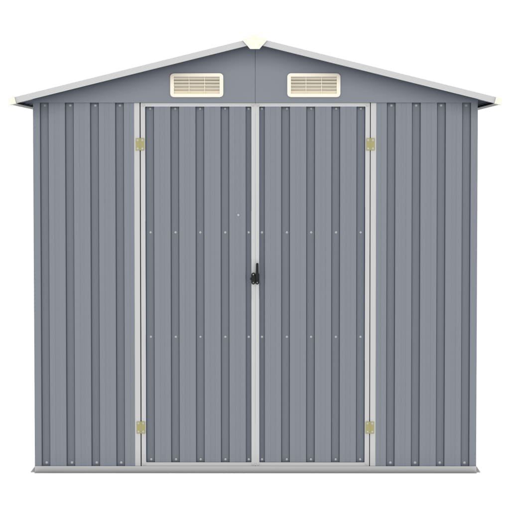 Vidaxl Garden Shed 205x129x183 cm galvanisert stålgrå