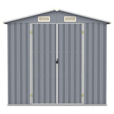 Vidaxl Garden capannone 205x129x183 cm grigio in acciaio zincato