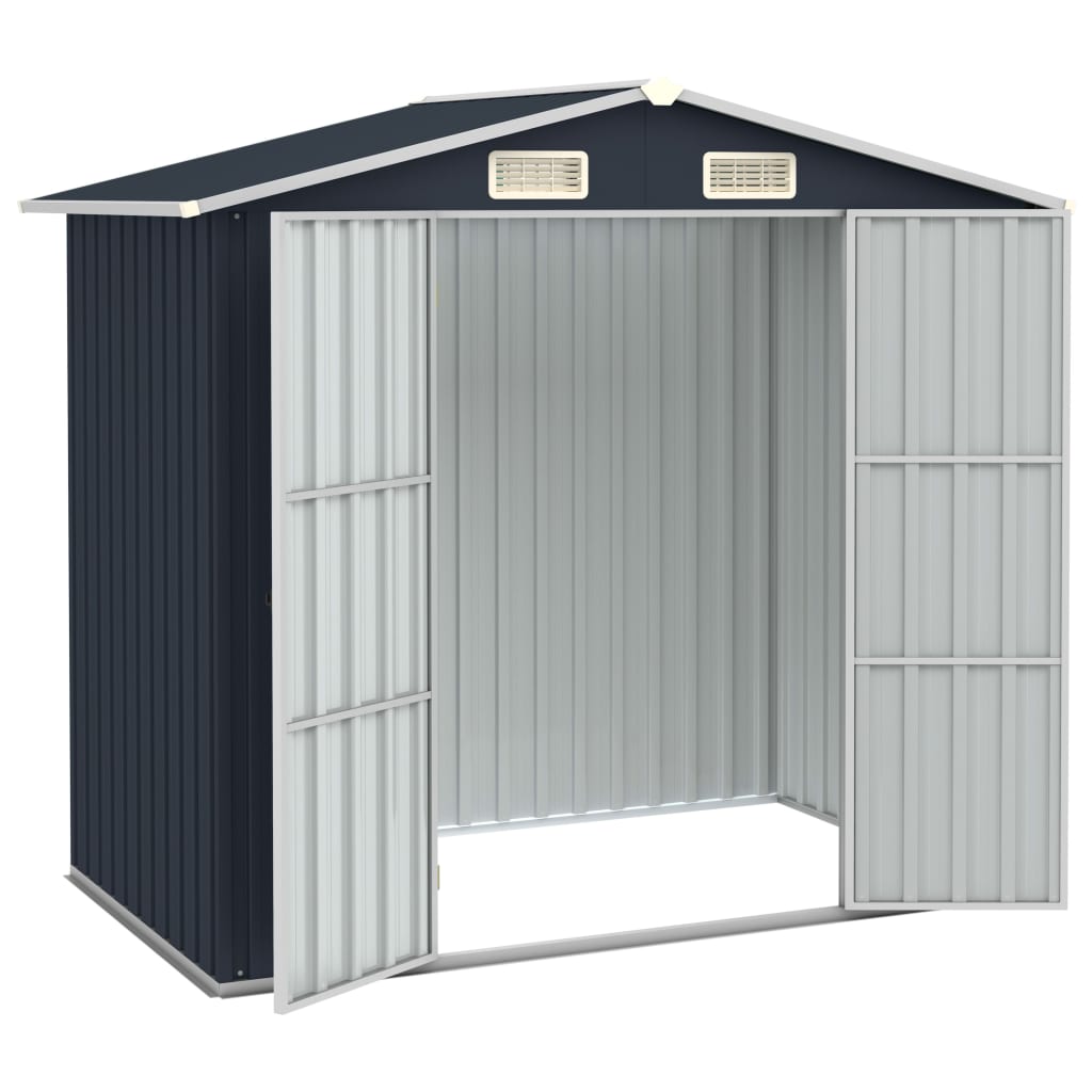 Vidaxl Garden Shed 205x129x183 cm galvanizovaný ocelový antracit