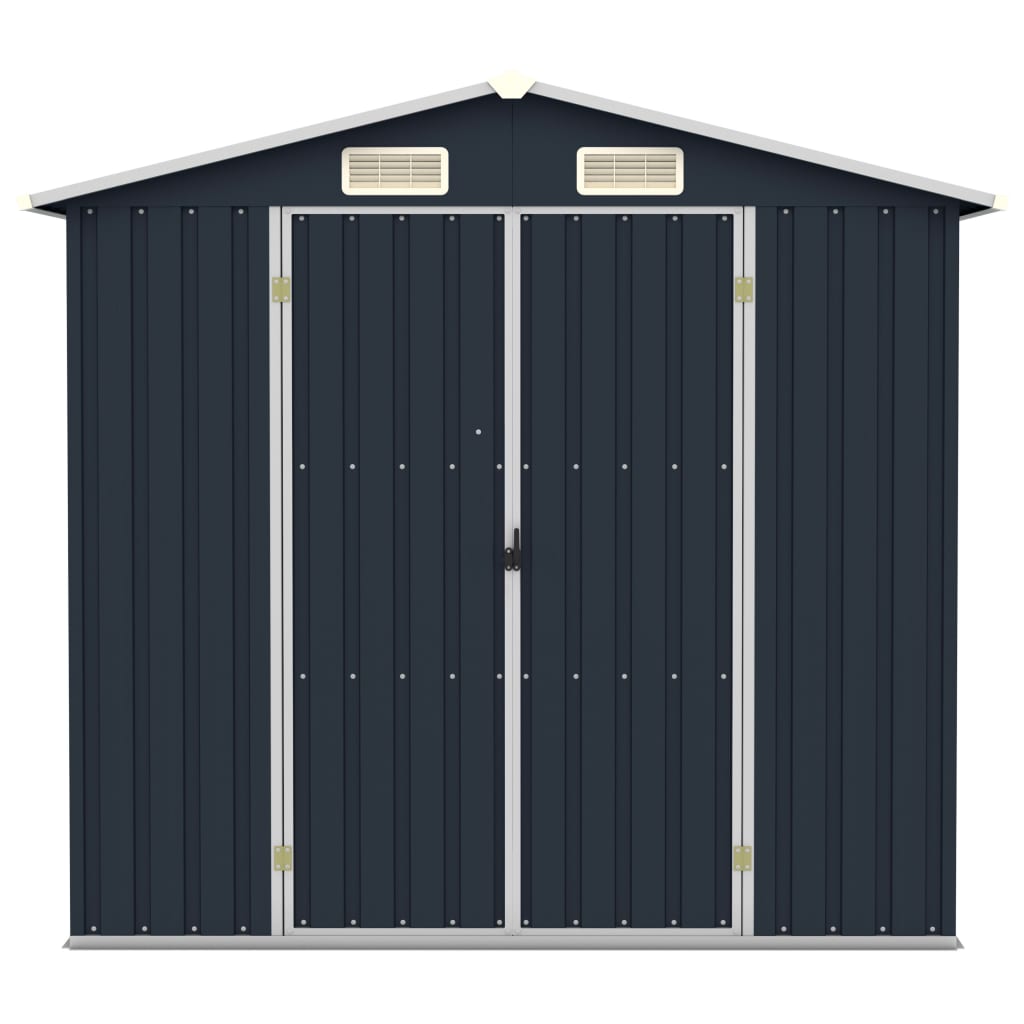 Vidaxl Garden Shed 205x129x183 cm galvanizovaný ocelový antracit