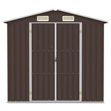 Vidaxl Garden Shed 205x129x183 cm ocynkowana stalowa brąz