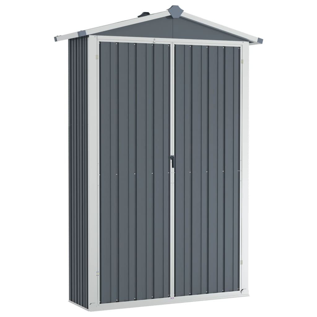 Vidaxl Garden Shed 116x45x175 cm verzinkter Stahl grau