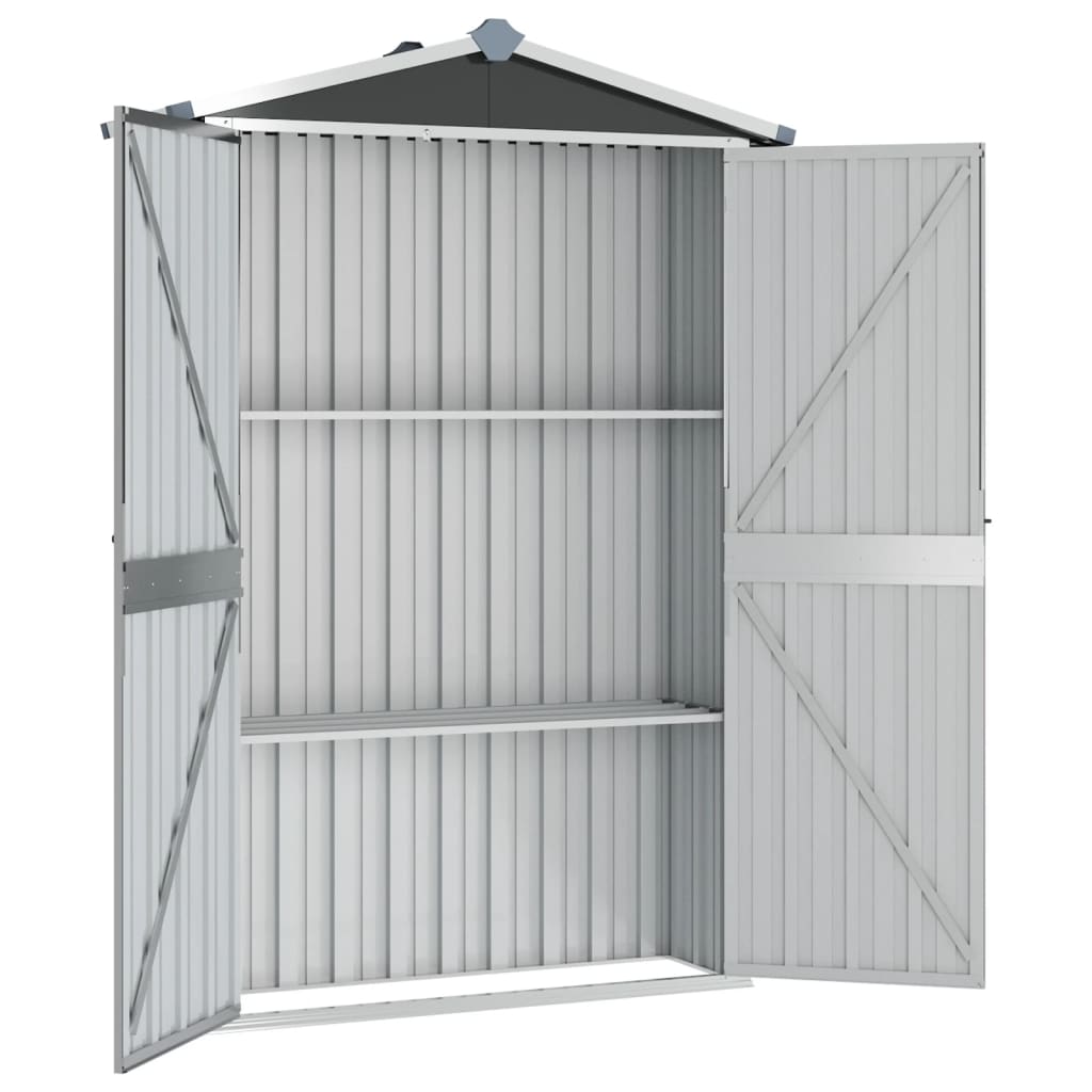 Vidaxl Garden Shed 116x45x175 cm pocinkano jekleno sivo