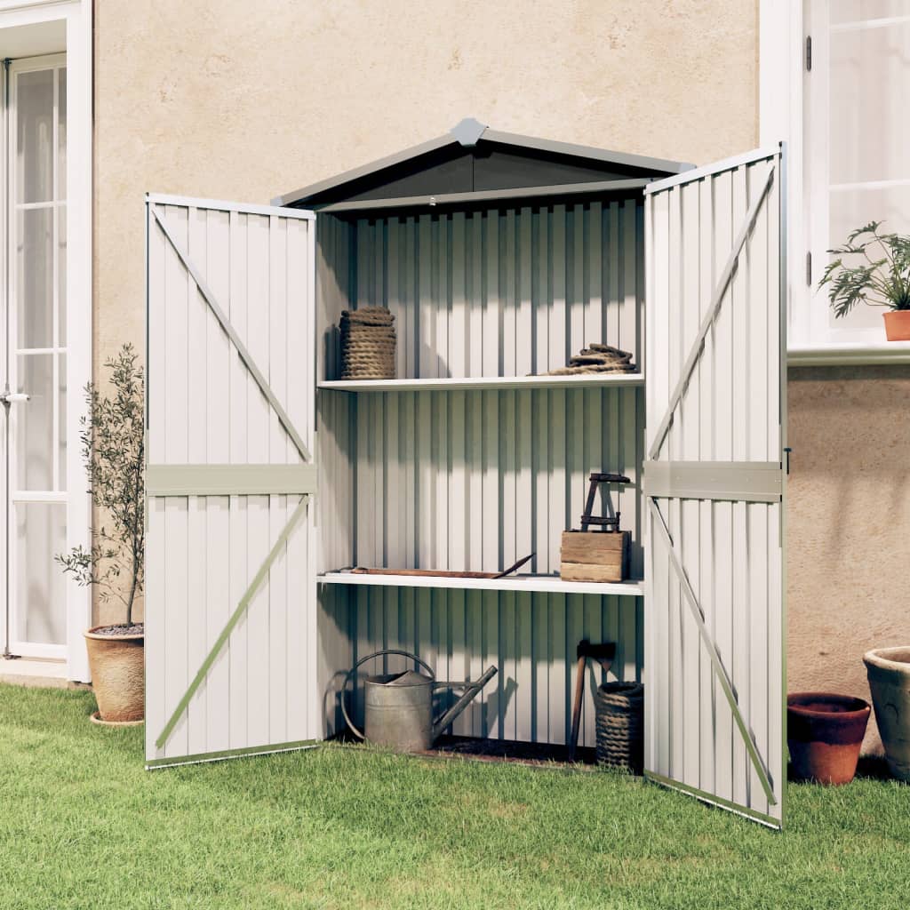 Vidaxl Garden Shed 116x45x175 cm pocinkano jekleno sivo