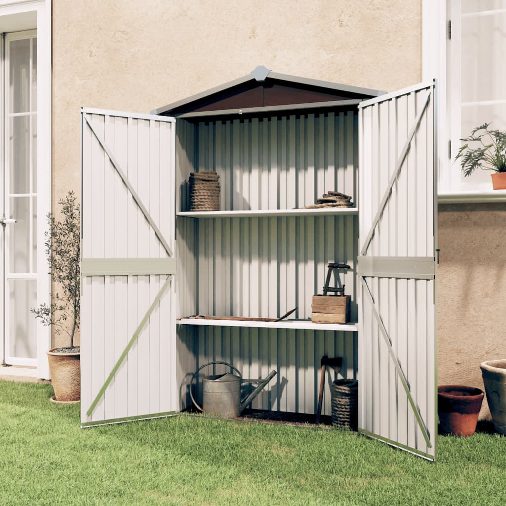 Vidaxl Garden Shed 116x45x175 cm galvaniseret stålbrun