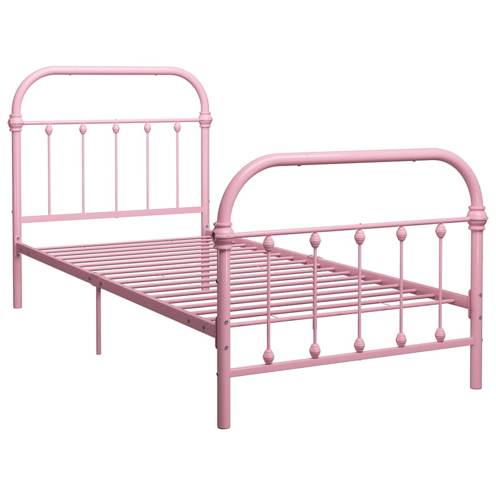 Vidaxl bedframe metaal roze 90x200 cm