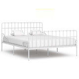 Vidaxl bedframe met lattenbodem metaal wit 200x200 cm