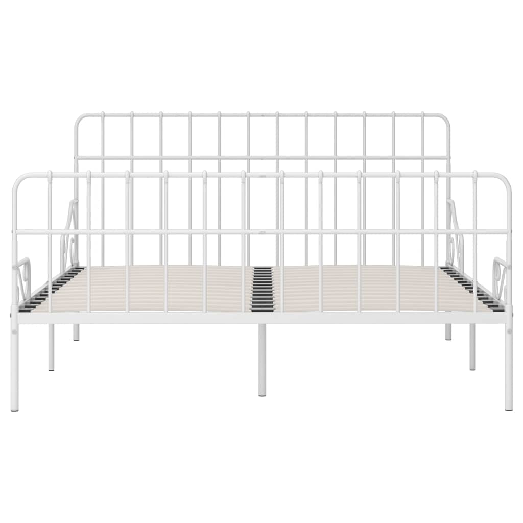 Vidaxl bedframe met lattenbodem metaal wit 200x200 cm