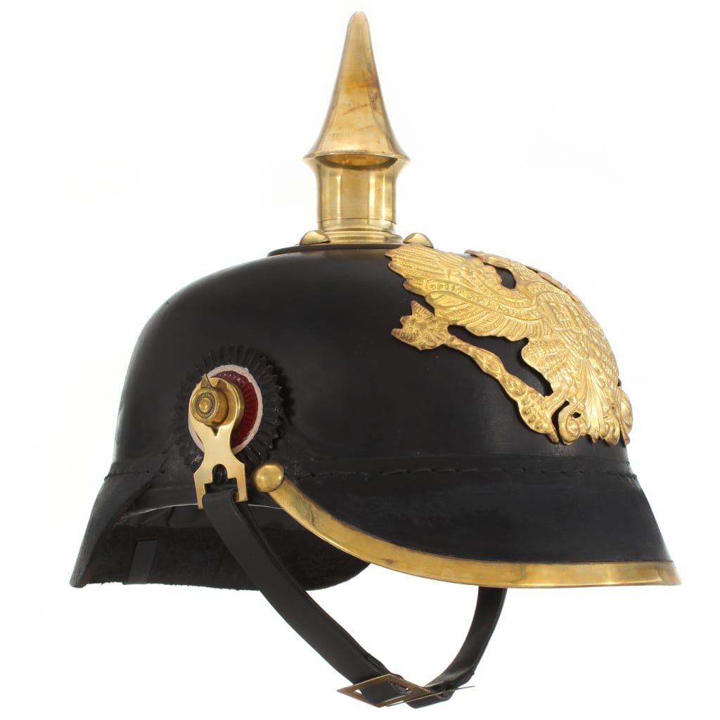 Vidaxl Pickelhaube Réplica germánica Larp Steel Black