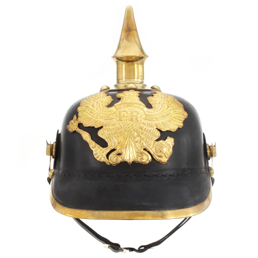 Vidaxl Pickelhaube Réplica germánica Larp Steel Black